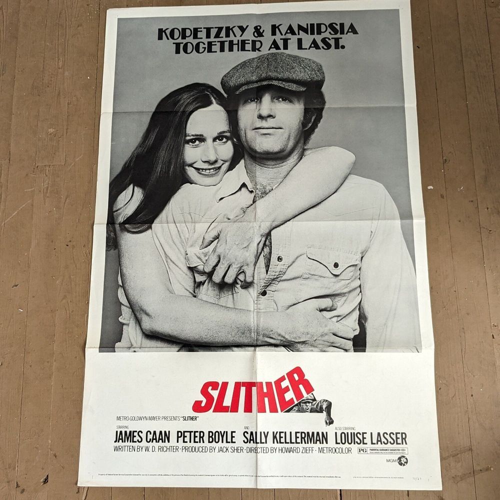 Vintage "Slither" 1973 One Sheet Original Movie Poster James Caan Peter Boyle‎
